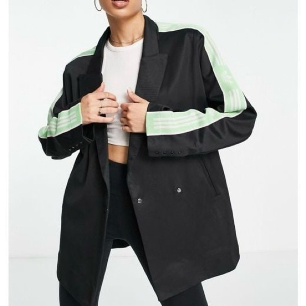 Adidas Originals Retro Sporty Blazer Jacket Size Small Black Green